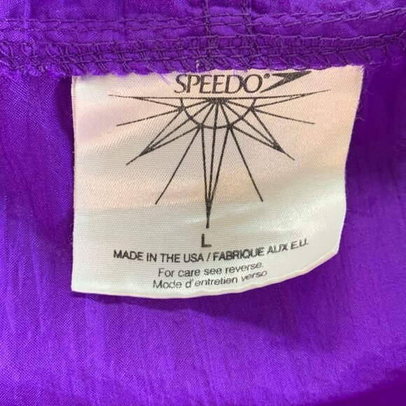 Vintage 90’s Speedo Purple Light Windbreaker Jacket Retro Coat Women’s Large - Picture 3 of 12